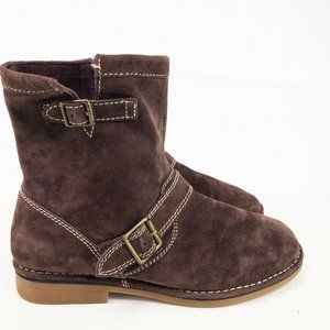 Hush Puppies Womens Boots Brown Size 11 Suede Ankle Top Zipper #67